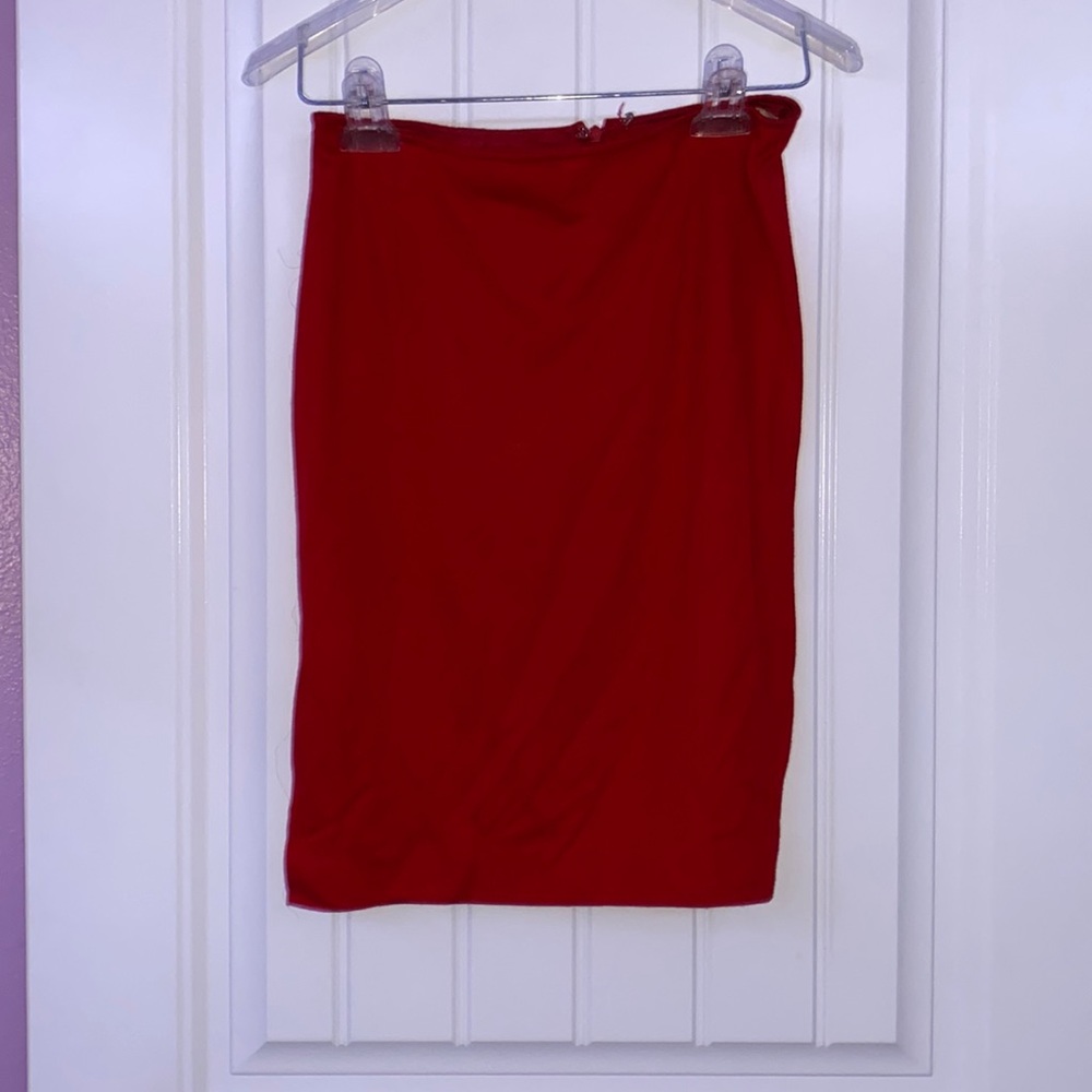 Hugo Buscati red pencil skirt
